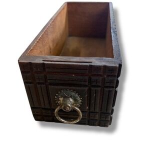 VTG  Singer Treadle Sewing‎ Machine Ornate Wooden Drawer  Right - Metal Pull